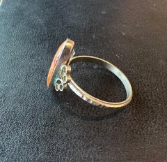 Vintage Early 1900s Oval Clear Amber Ring from Latvia