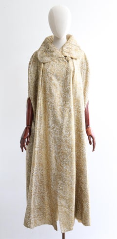 Vintage Early 1930's Silk Gold Lamé Cape