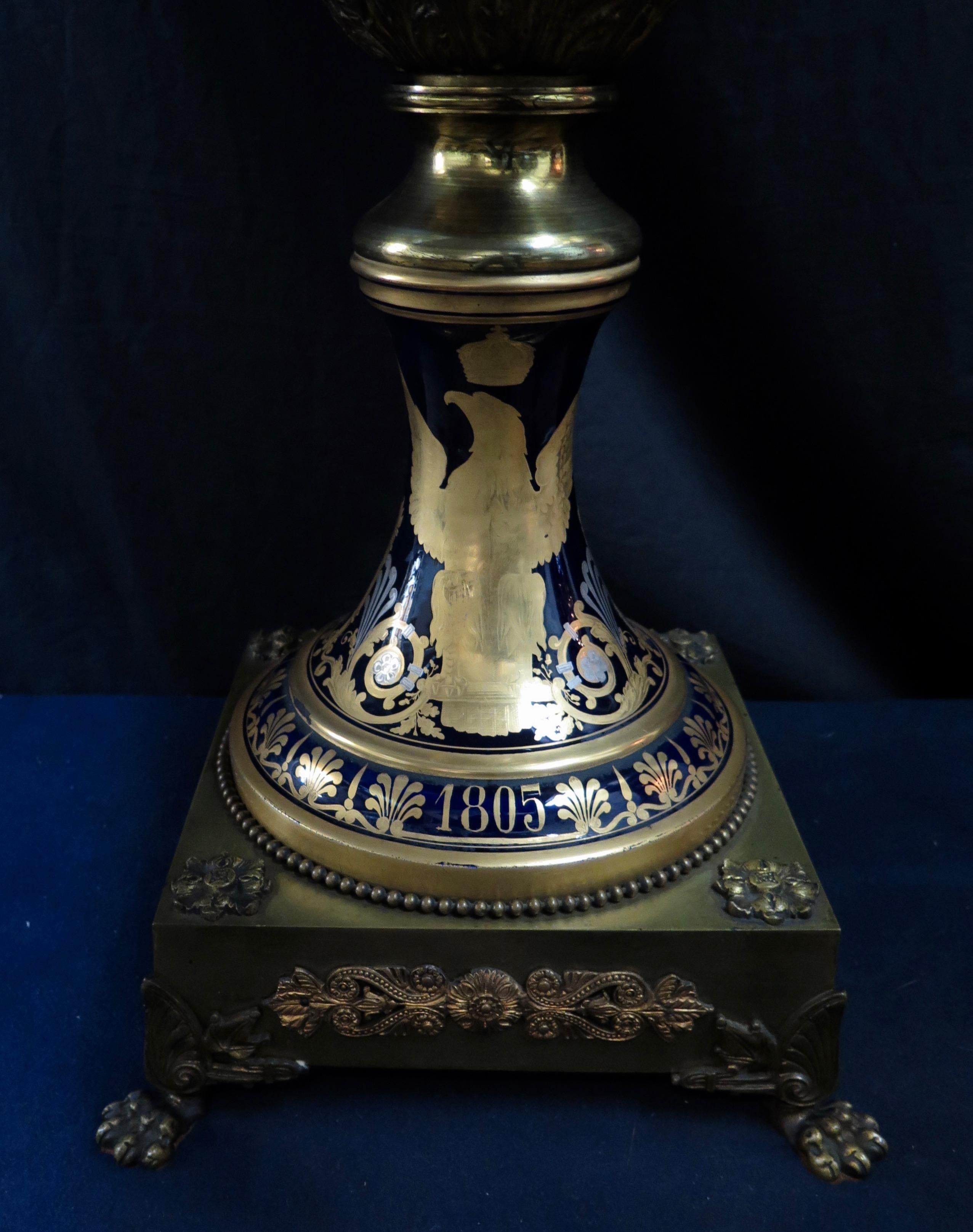 Vintage Early 19th Century Sevres Napoleanic Covered Palace Size Urn For Sale 8