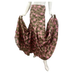 Falda sirena vintage de Roberto Cavalli rosa dorada de principios de los 2000