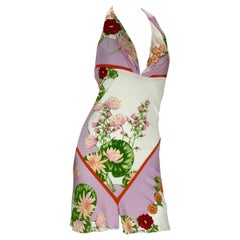 Vintage early 2000-s Versace Floral print mini dress NWT