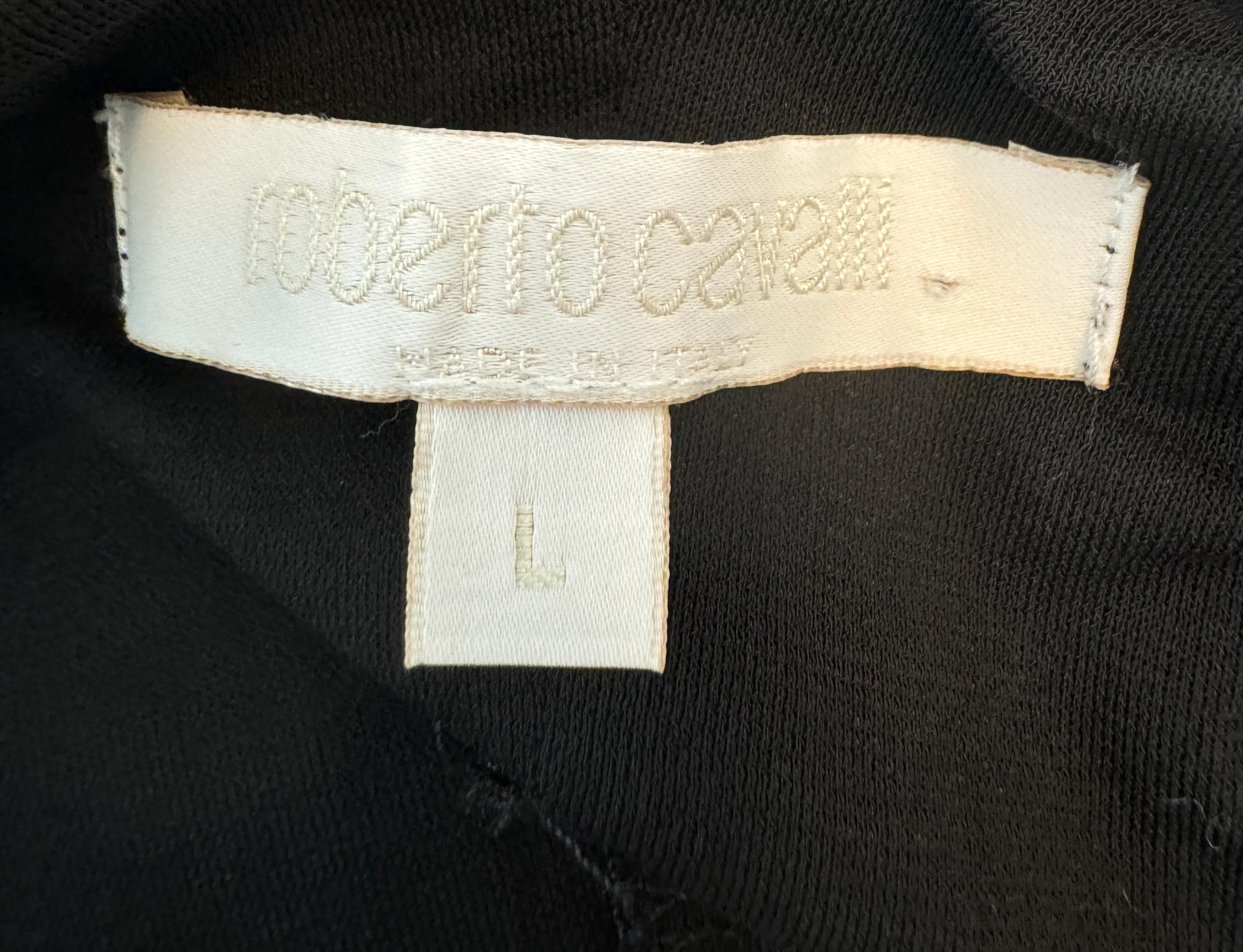 Vintage Early 2000s Y2K Roberto Cavalli Black Halter Keyhole Cut Out Midi Dress For Sale 7