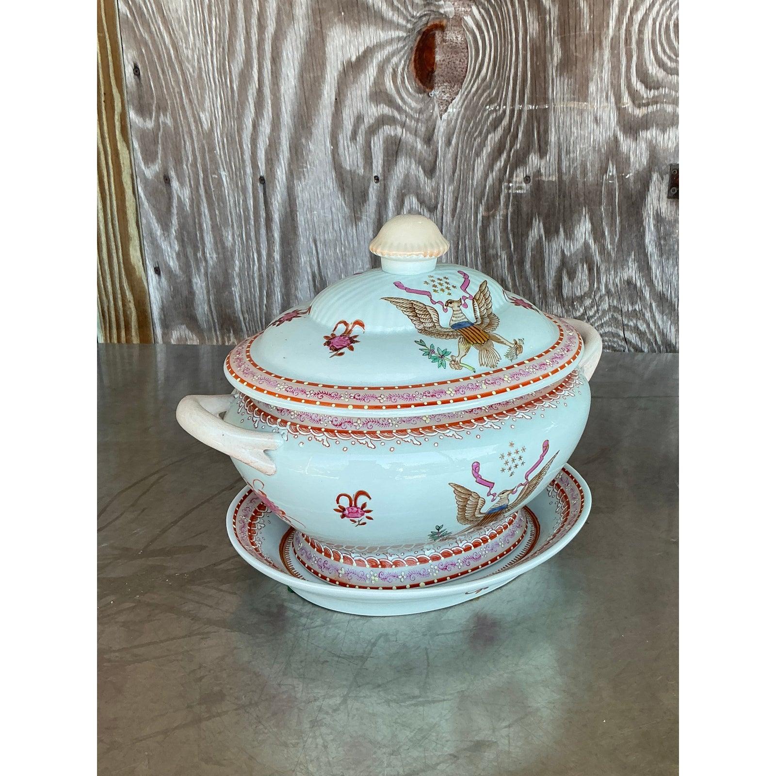 Soupière Amorial vintage du début du 20ème siècle en vente 4