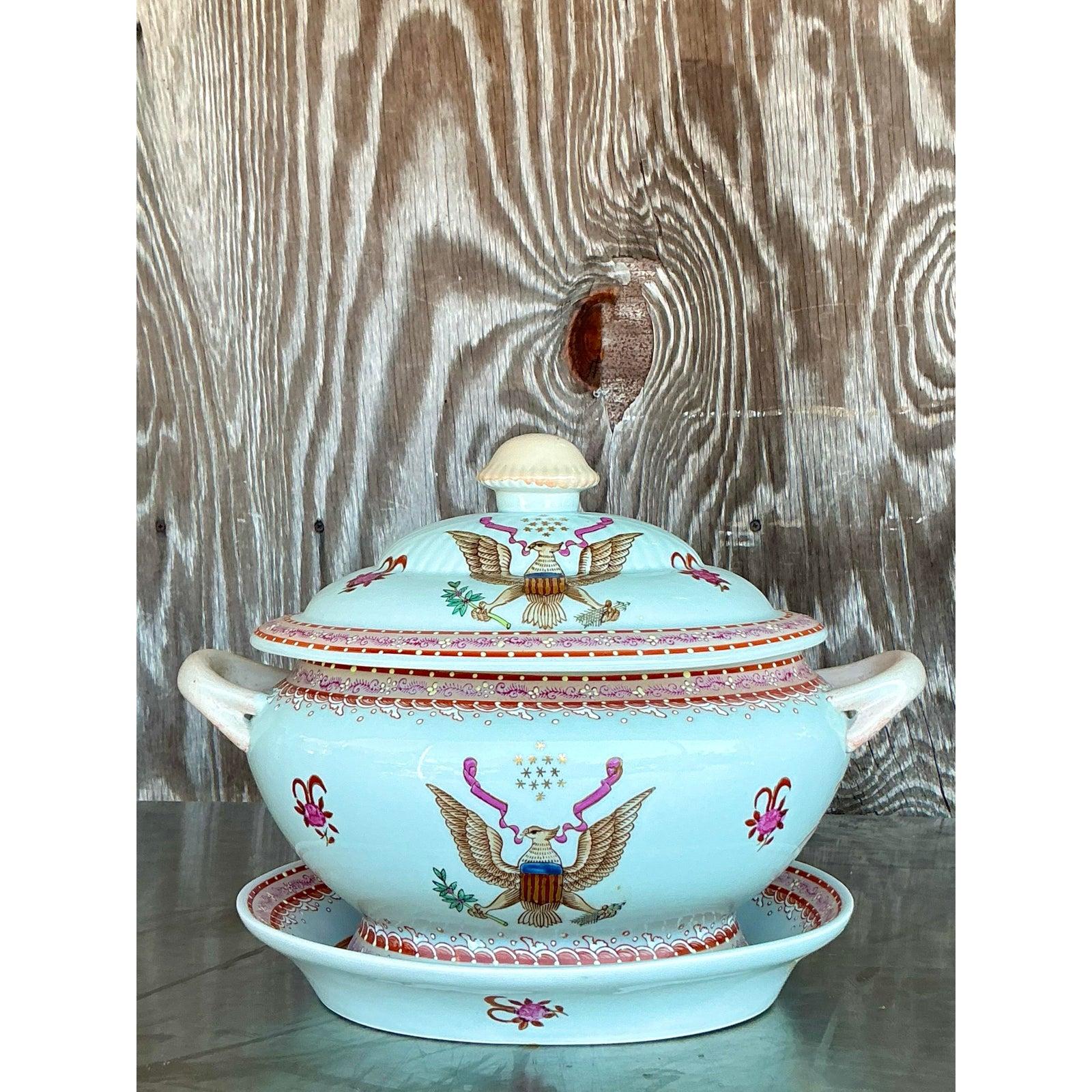 Soupière Amorial vintage du début du 20ème siècle en vente 2