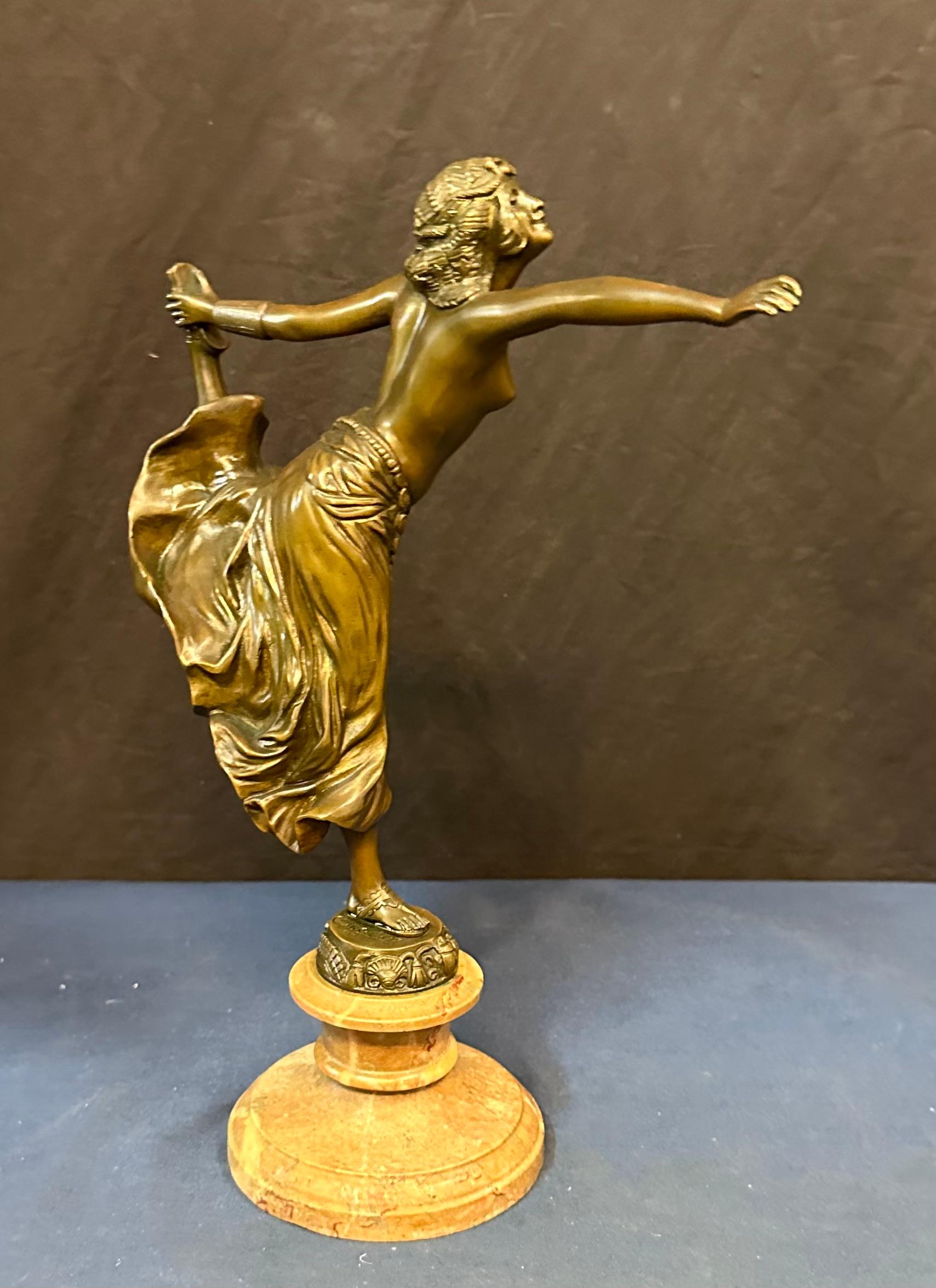 Vintage Early 20th Century Bronze Dancer by Colinet Bon état - En vente à Bronx, NY