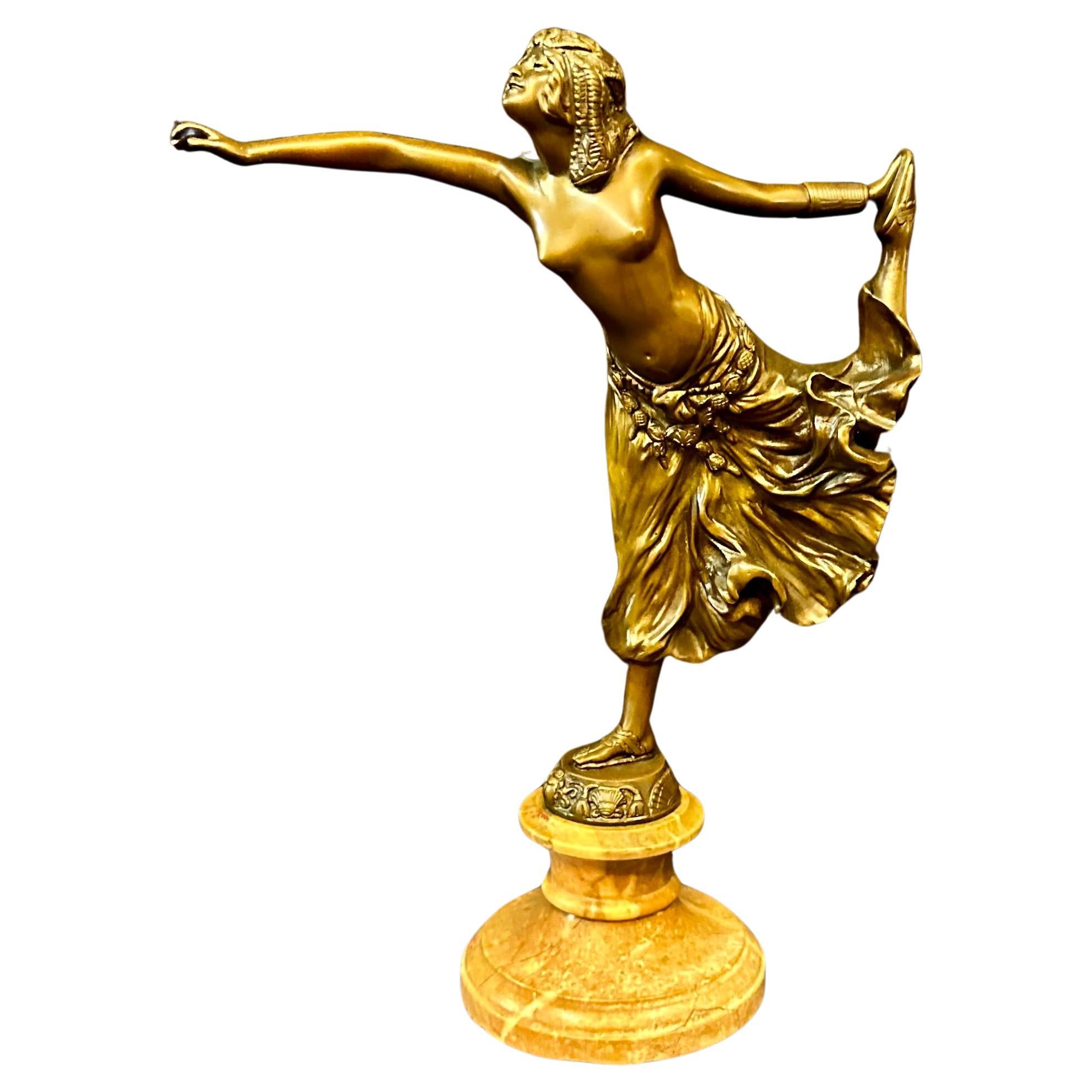 Vintage-Tänzer aus Bronze des frühen 20. Jahrhunderts von Colinet