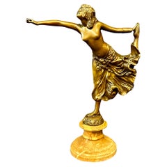 Vintage Early 20th Century Bronze Dancer by Colinet