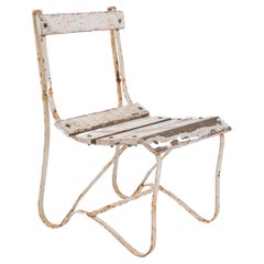 Vintage Early 20th Century French Metal Garden Chair, Sturdy Design