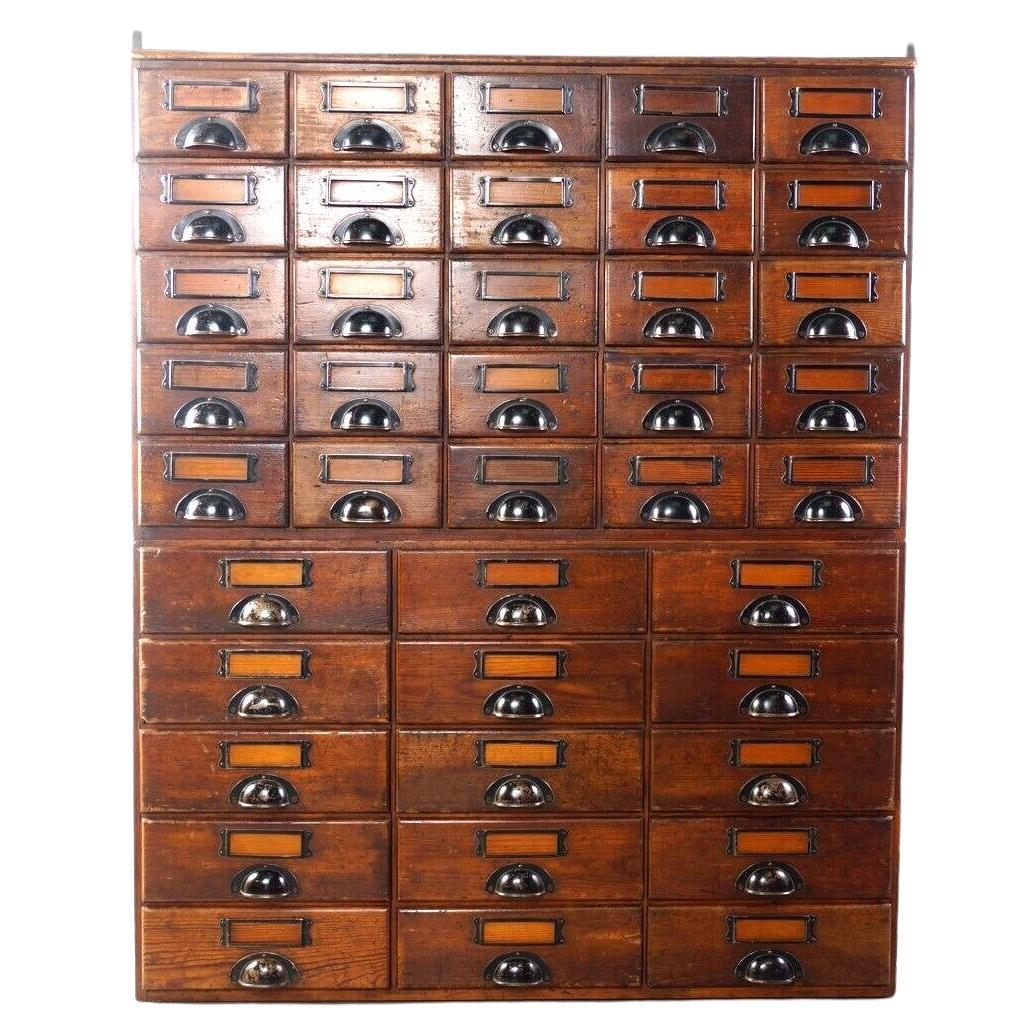Vintage Early 20th Century Haberdashery or Office Organiser Bank of Drawers