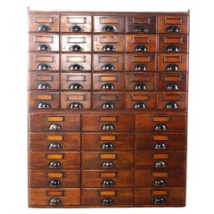 Antique Early 20th Century Haberdashery or Office Organiser Bank of Drawers