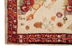 Antique Khotan Runner Rug, Hand-Knotted Wool, Floral Design, 1940