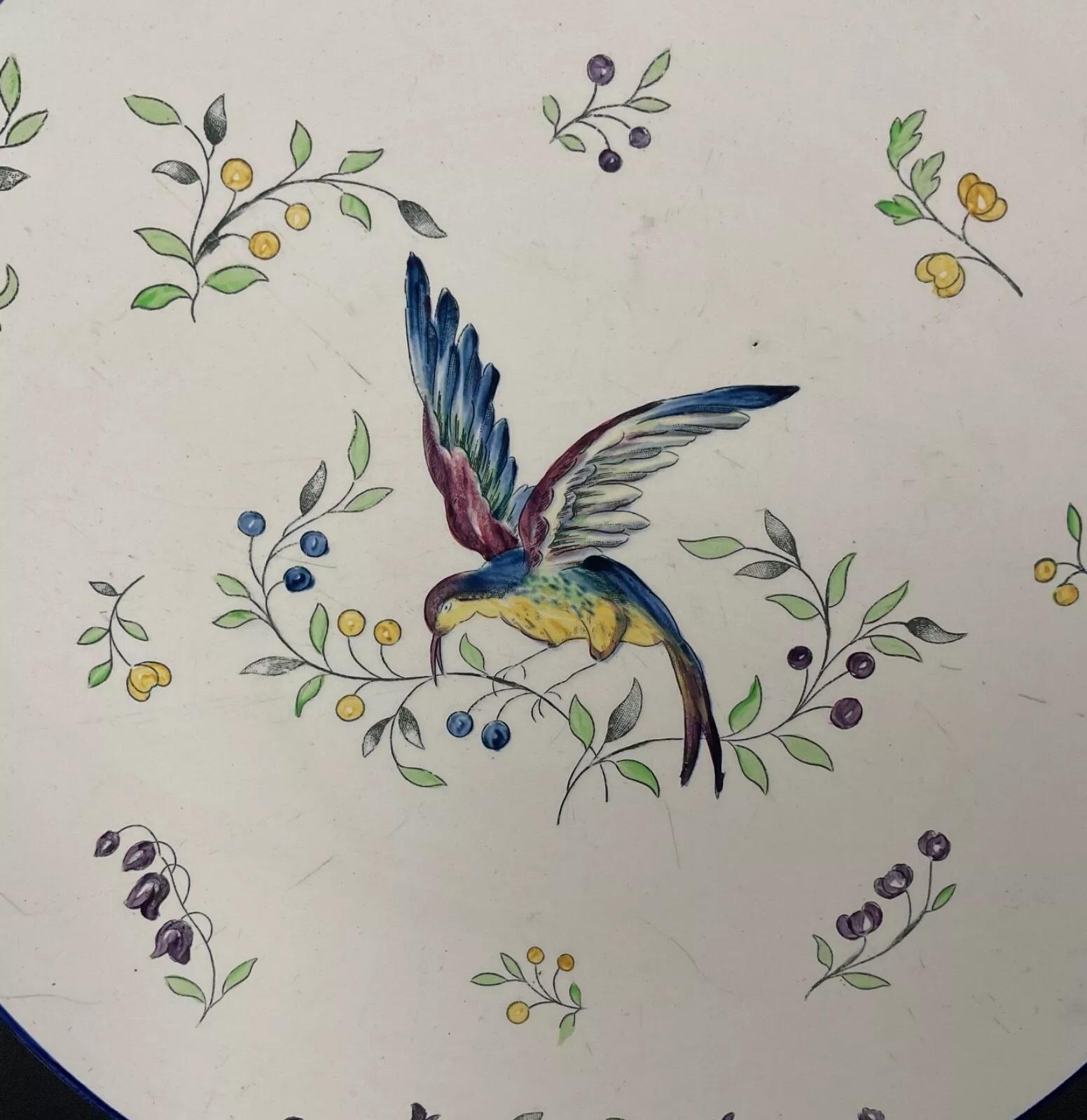 Plato redondo vintage Cléry Longchamps de principios del siglo XX, Ironstone - 2Y567 Piedra de hierro en venta