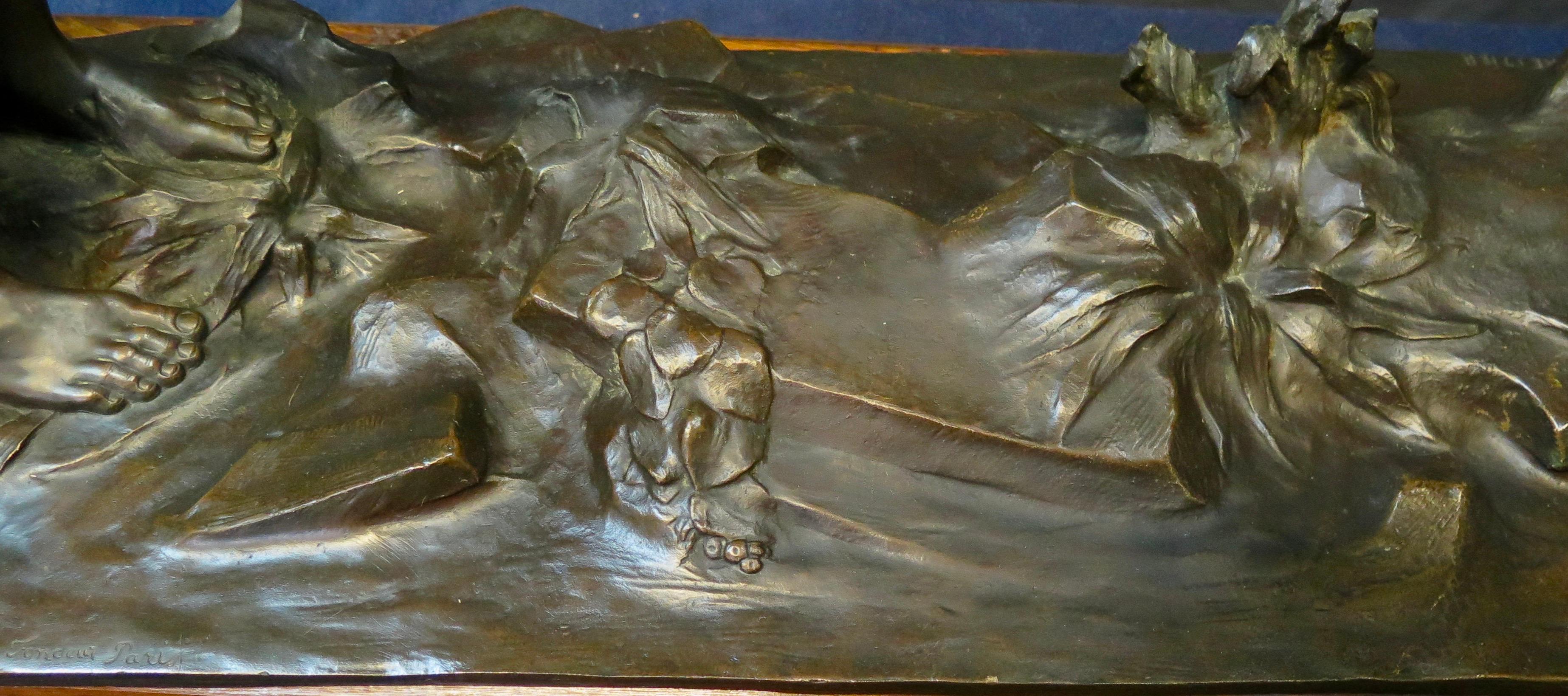 Vintage Early 20th Century Satyr & Maiden Bronze Sculpture 11