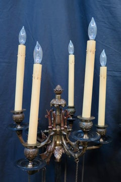 Vintage Early 20th Century Tall Edwardian Candelabra Lamps