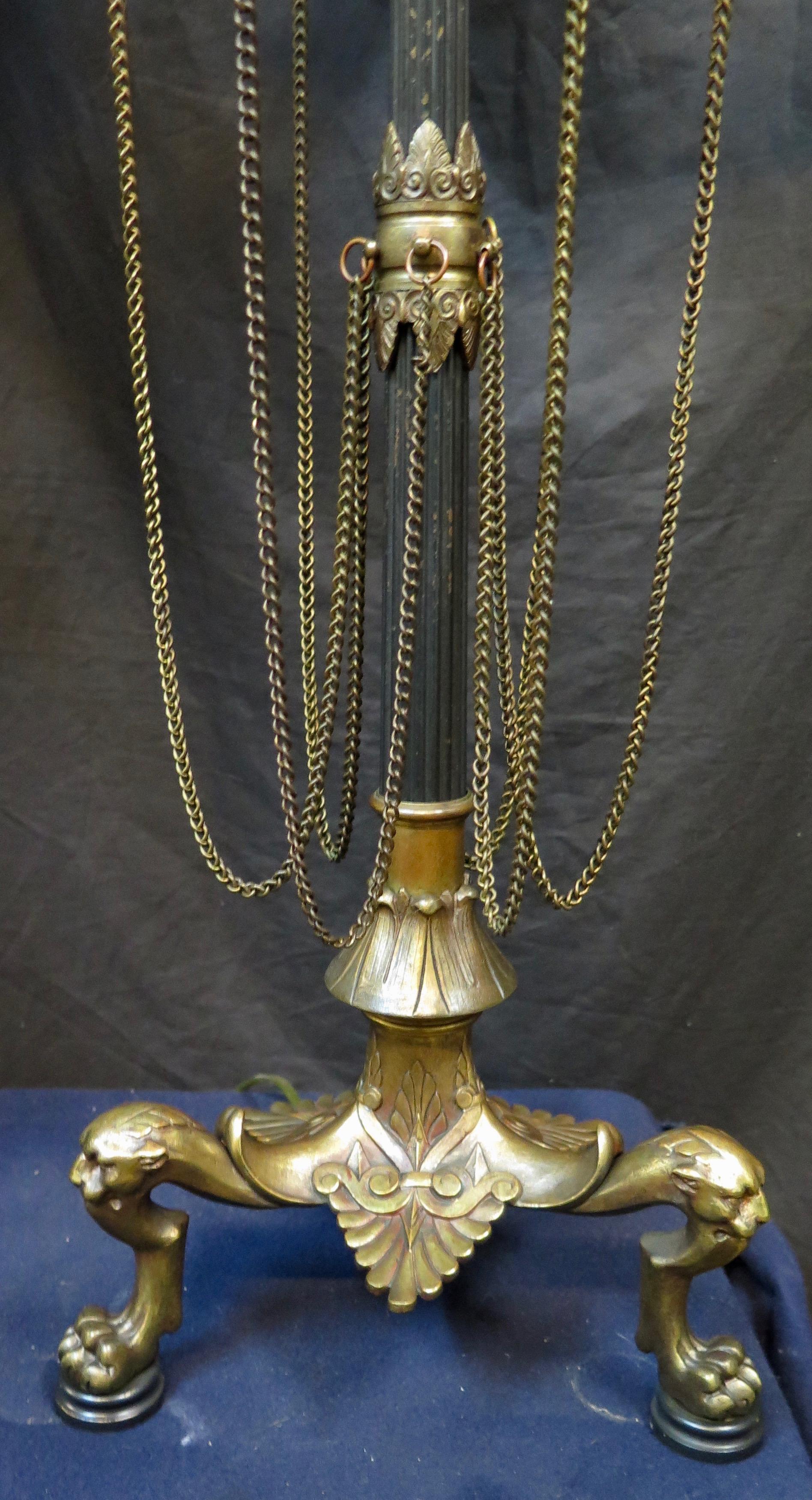 English Vintage Early 20th Century Tall Edwardian Candelabra Lamps For Sale