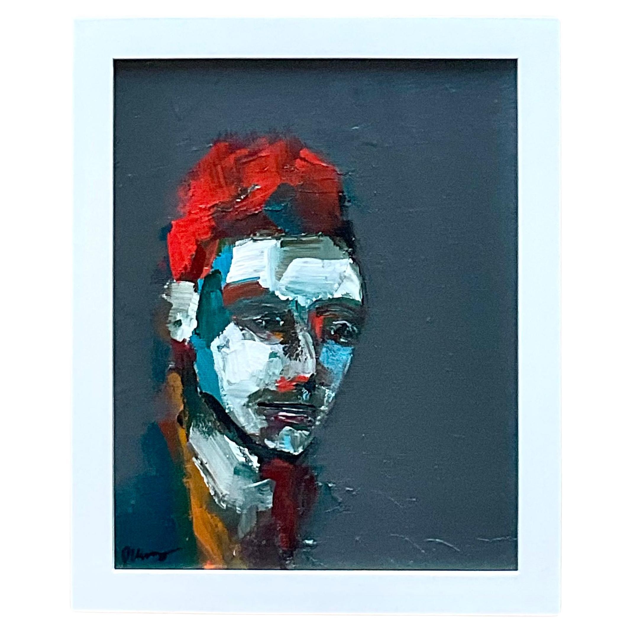 Vintage Early 21st Century Abstract Portrait - Framed and Signed For Sale