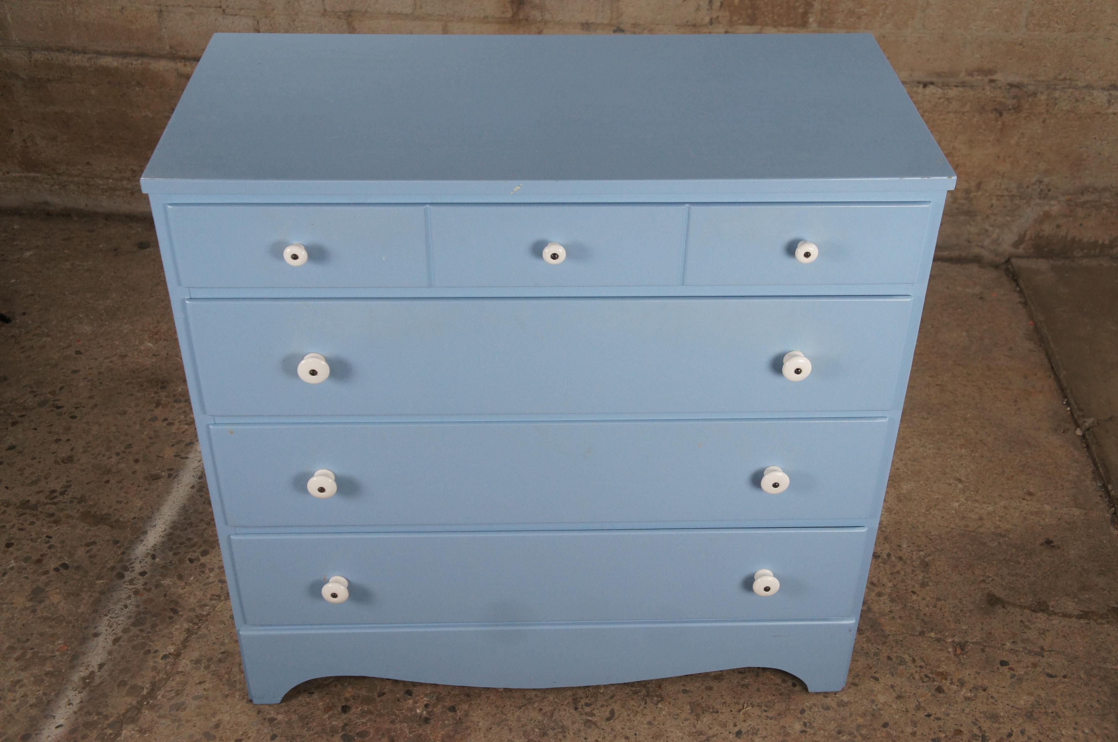 Vintage Early American Baby Blue Dresser Chest of Drawers Chic North Carolina 3