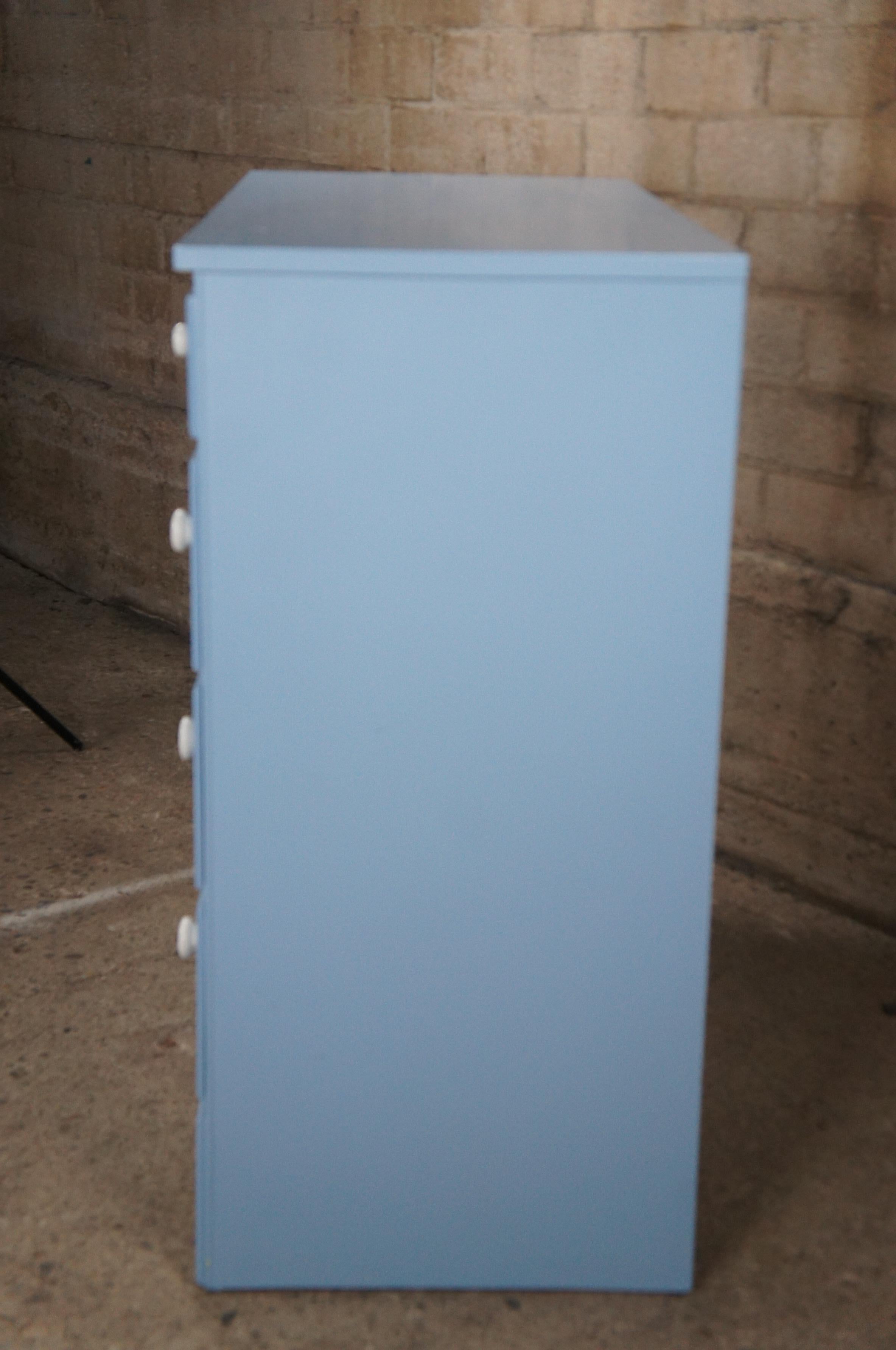 20th Century Vintage Early American Baby Blue Dresser Chest of Drawers Chic North Carolina