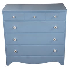 Commode vintage bleu pâle américaine avec tiroirs Chic North Carolina