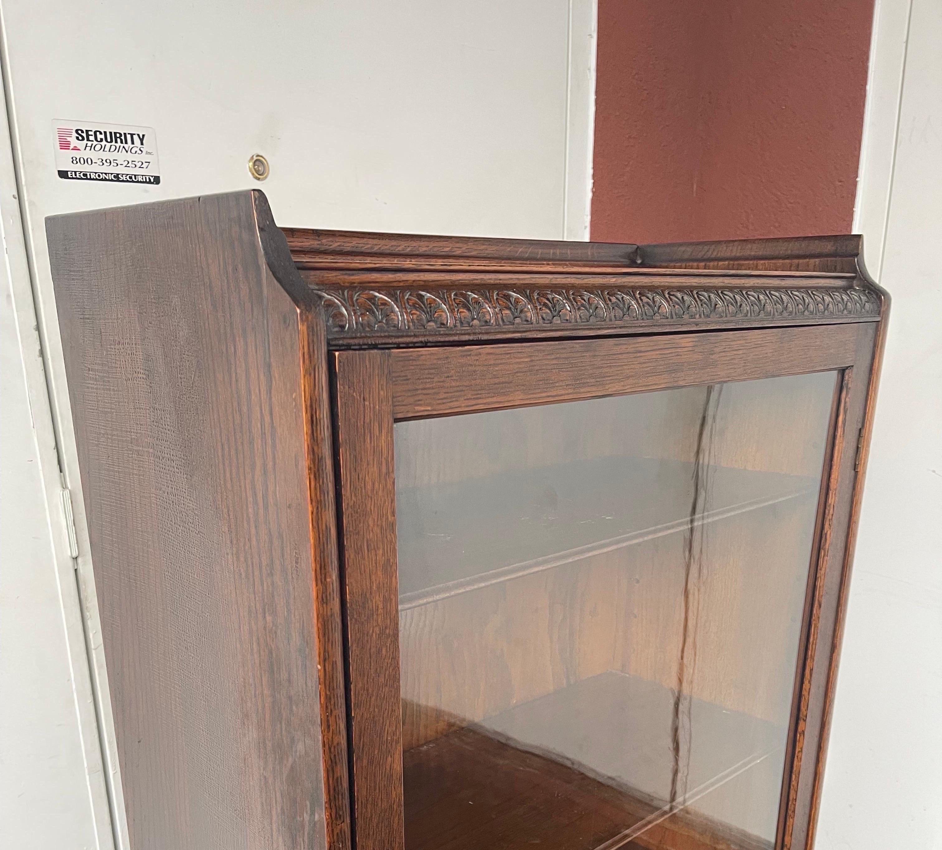 Late 20th Century Vintage Early American Book Case or Shelf with Hand Carved Details For Sale