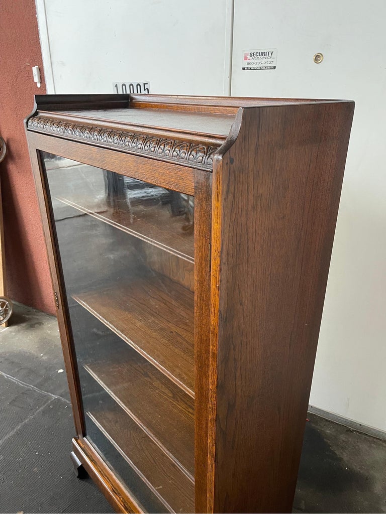 Vintage Early American Book Case or Shelf with Hand Carved Details For