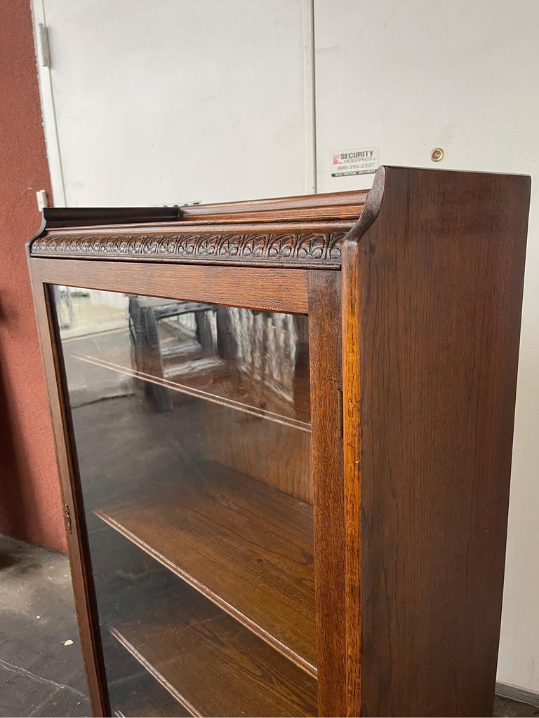 Vintage Early American Book Case or Shelf with Hand Carved Details For