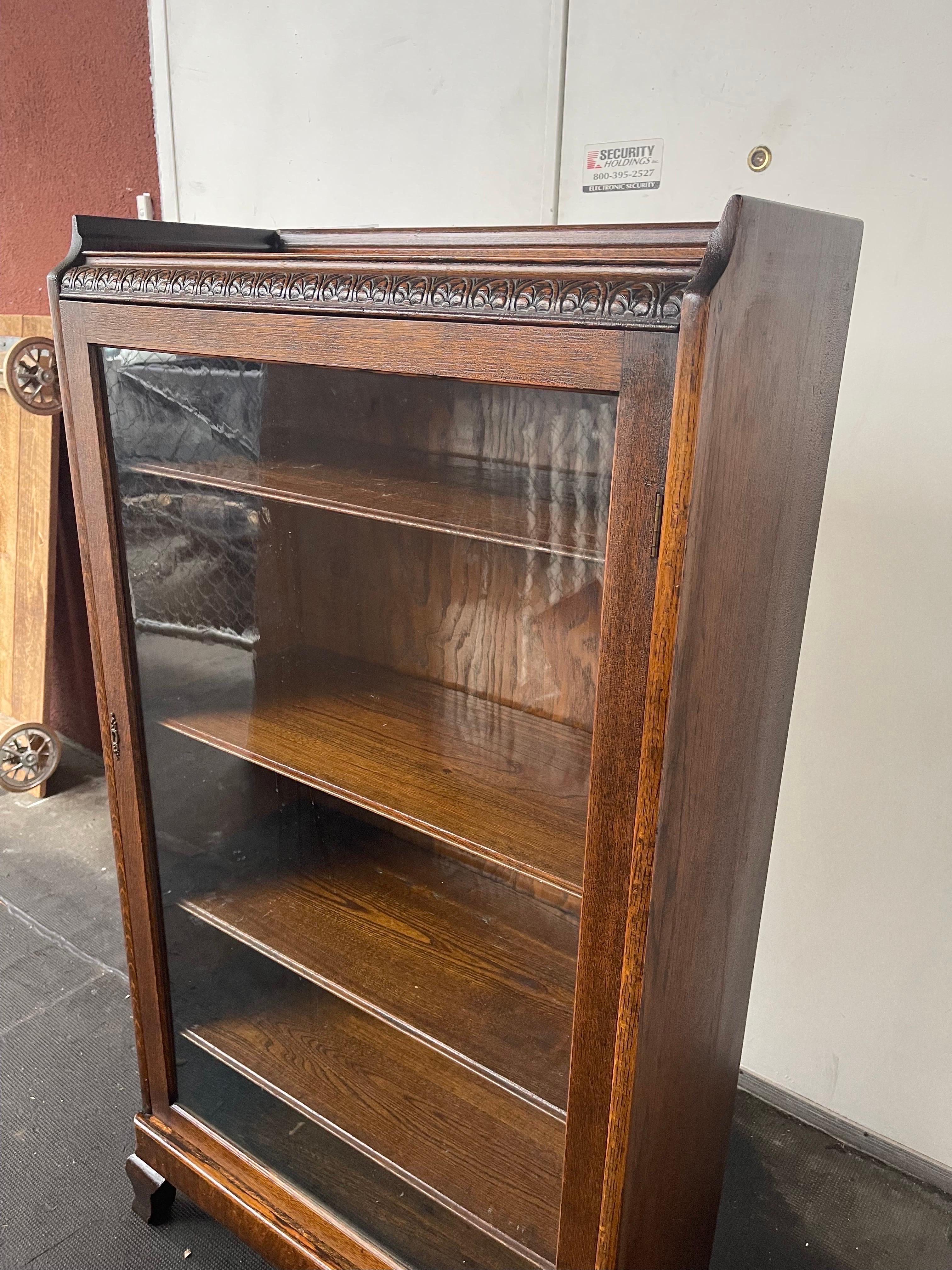 Vintage Early American Book Case or Shelf with Hand Carved Details For Sale 2