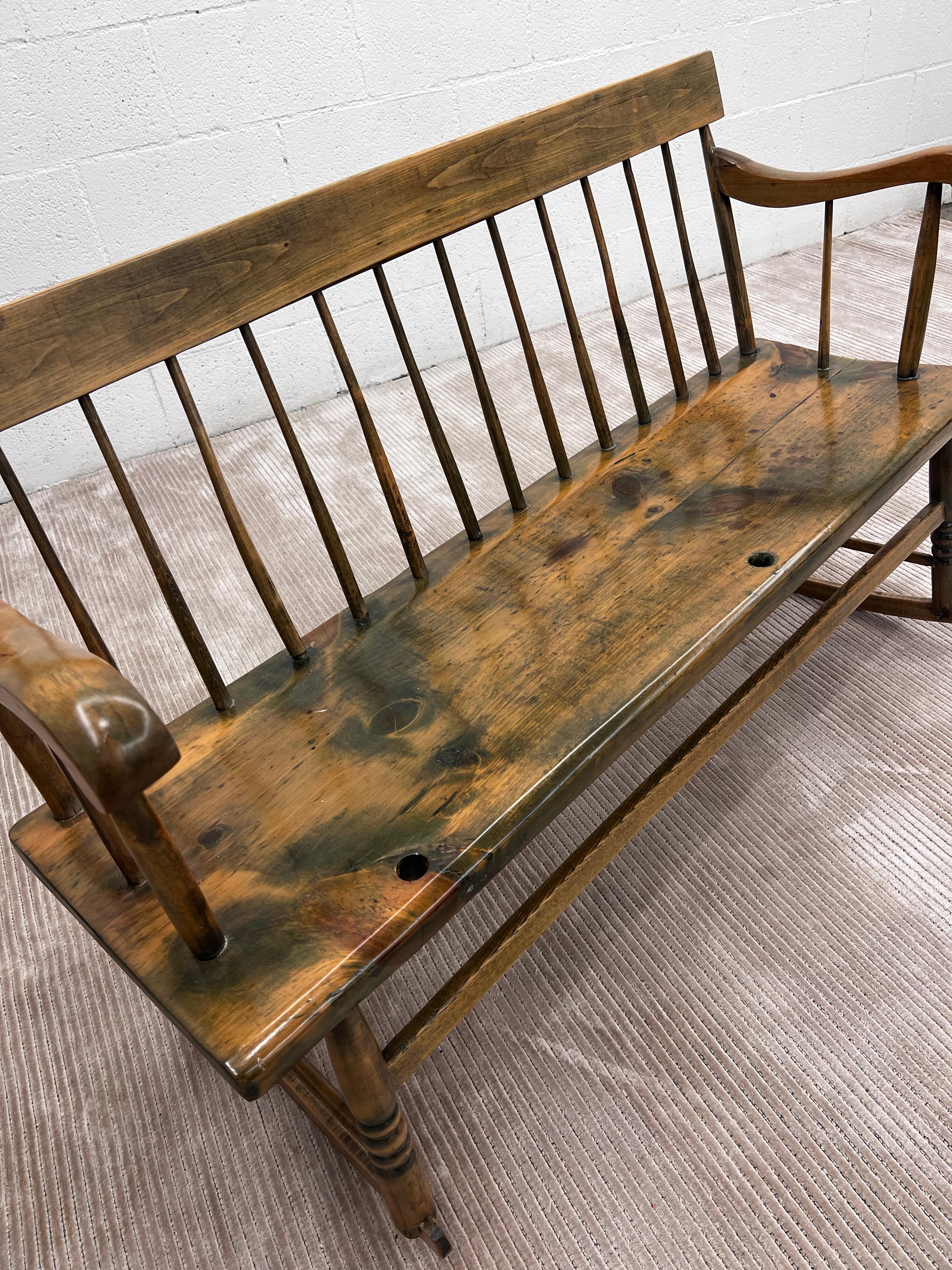 19th Century Vintage Early American / Farmhouse Nanny Spindle Rocker