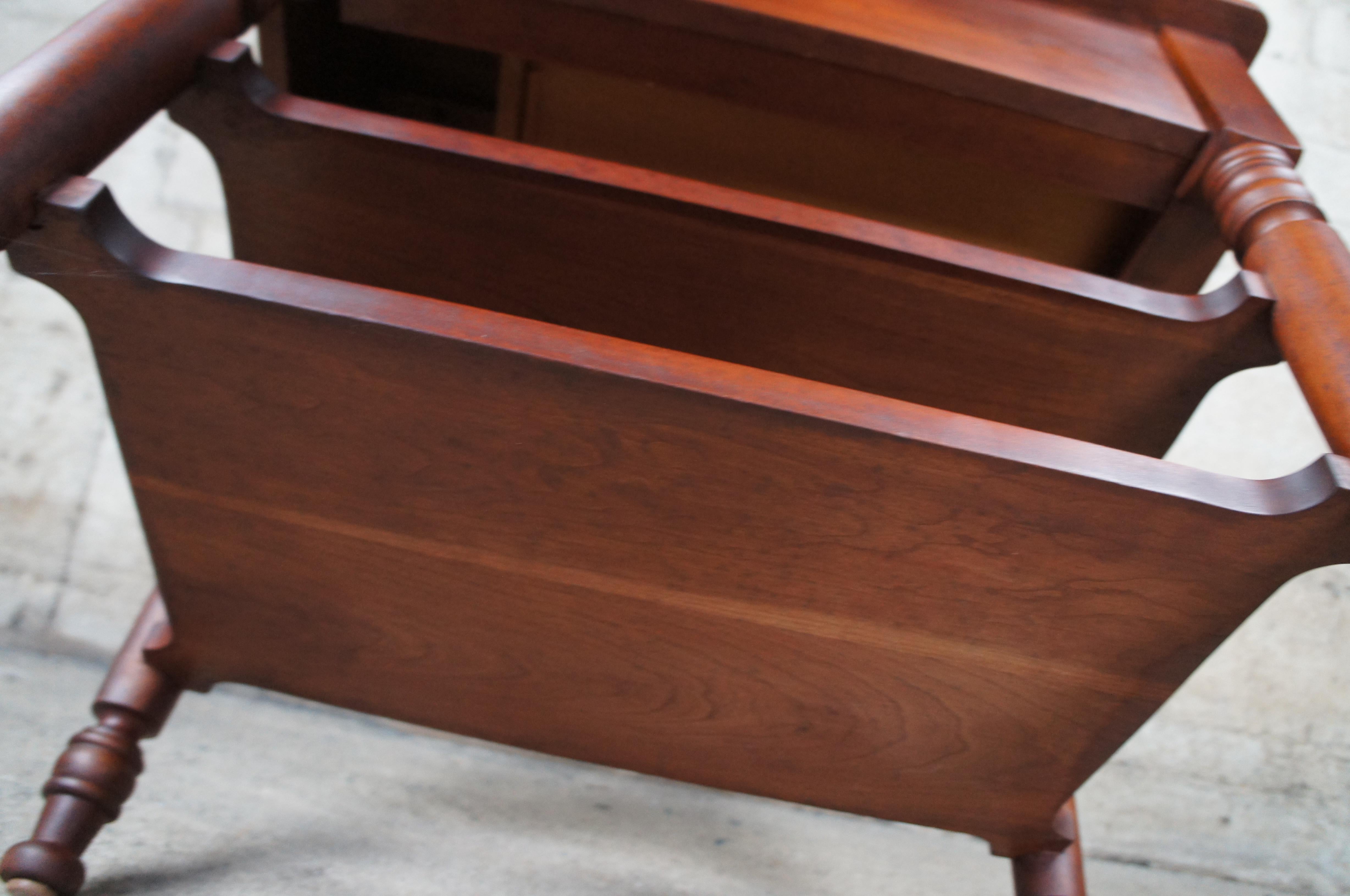 Vintage Early American Style Cherry Tiered Side End Table by The Sampler Indiana 5