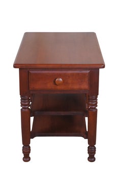 Vintage Early American Style Cherry Tiered Side End Table by The Sampler Indiana