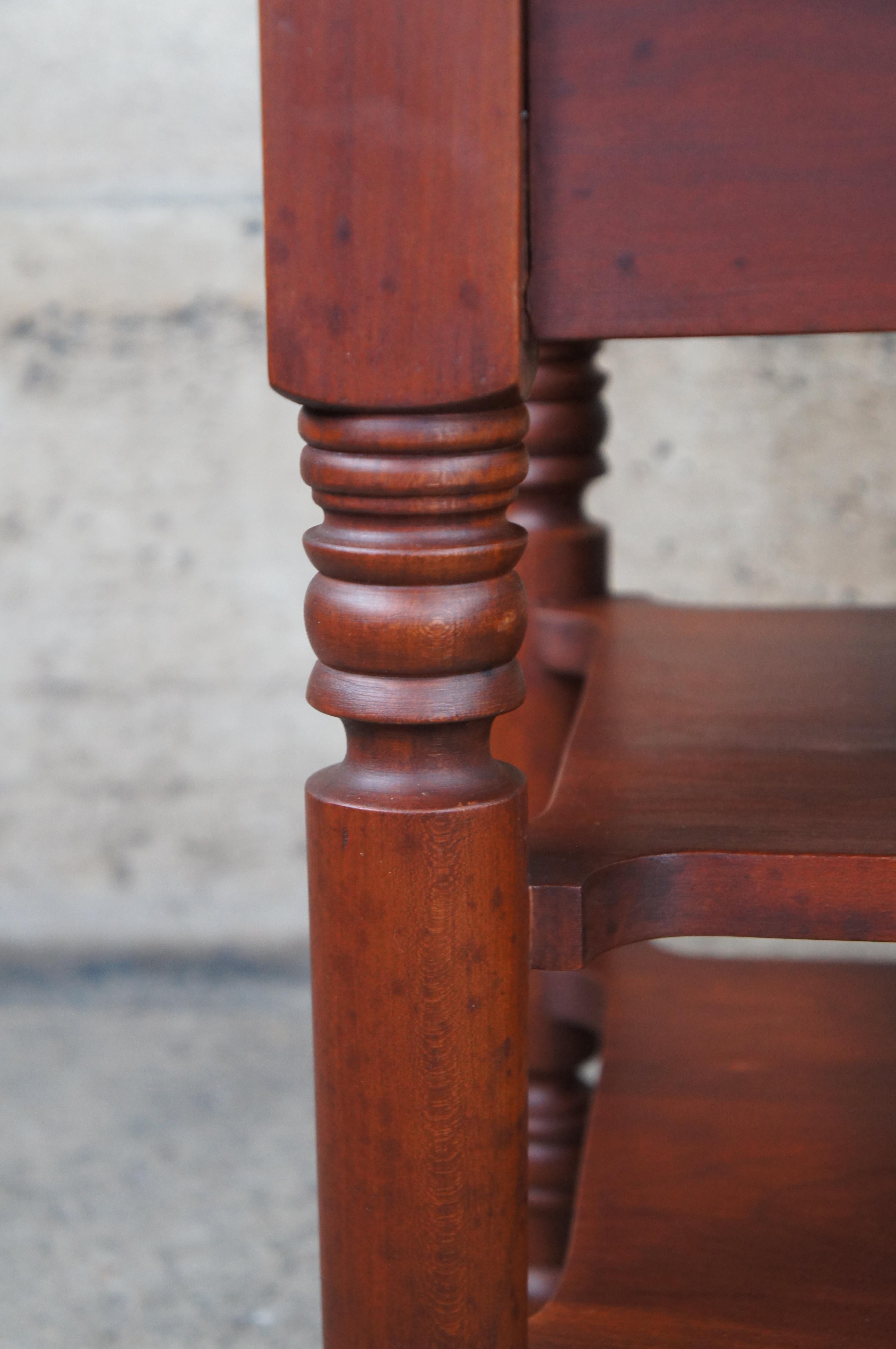 Vintage Early American Style Cherry Tiered Side End Table by The Sampler Indiana 2