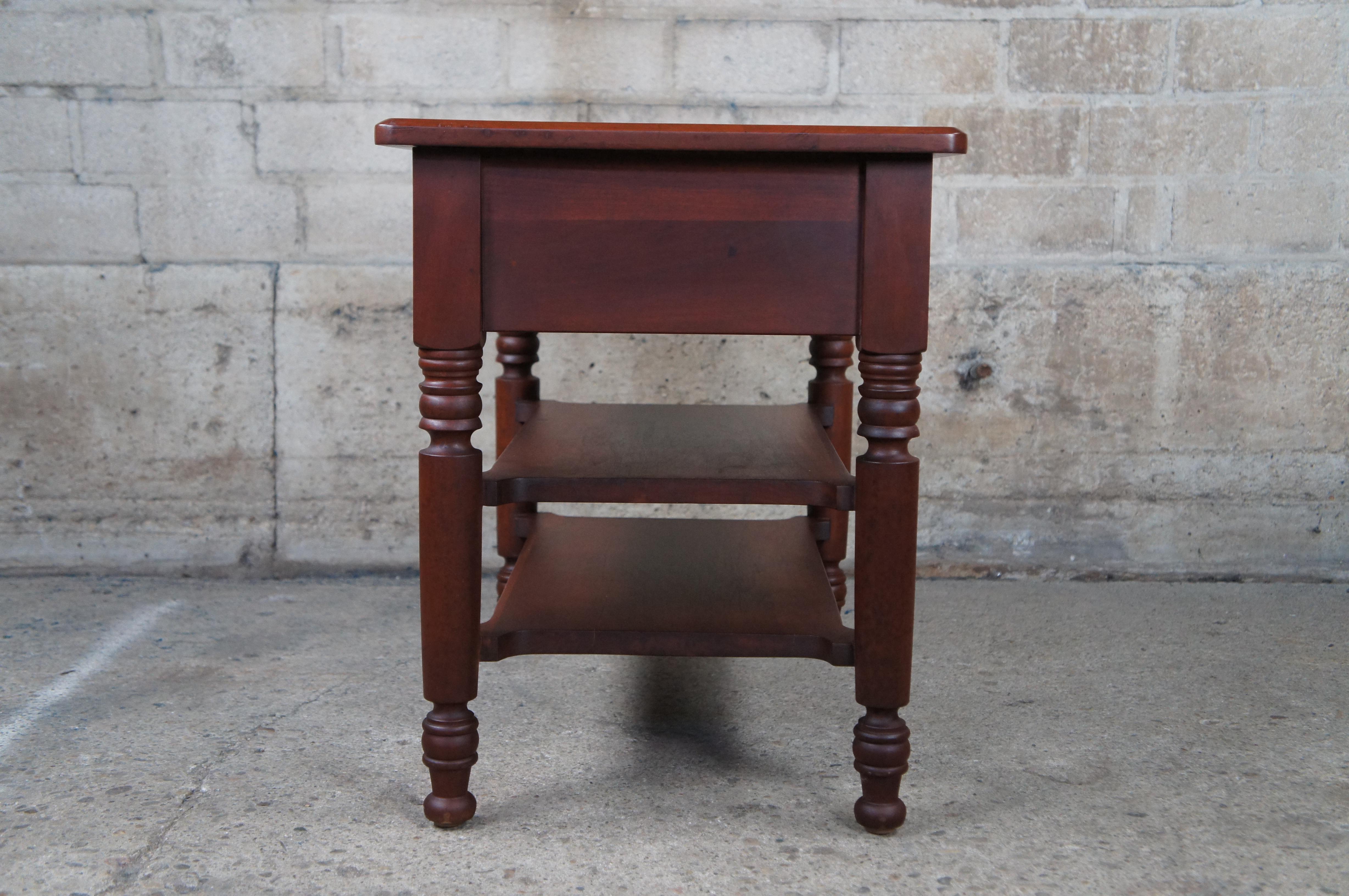 Vintage Early American Style Cherry Tiered Side End Table by The Sampler Indiana 3