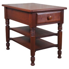 Vintage Early American Style Cherry Tiered Side End Table by The Sampler Indiana