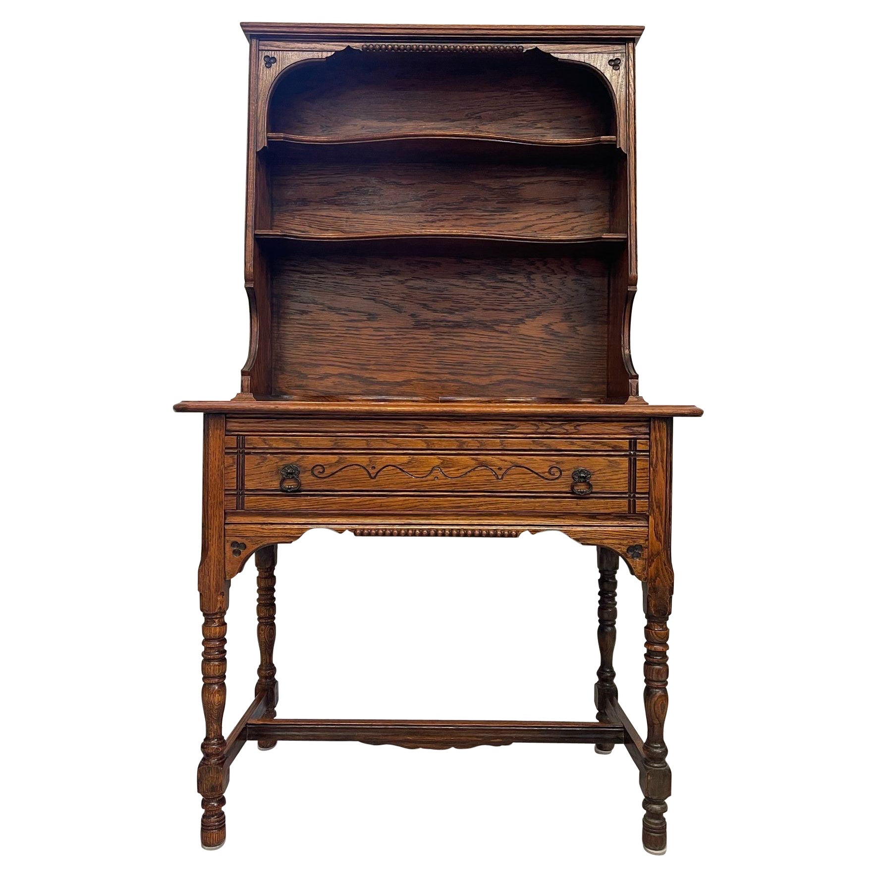 Tavolo consolle e conigliera in due pezzi in stile vintage dei primi anni dell'America. in vendita