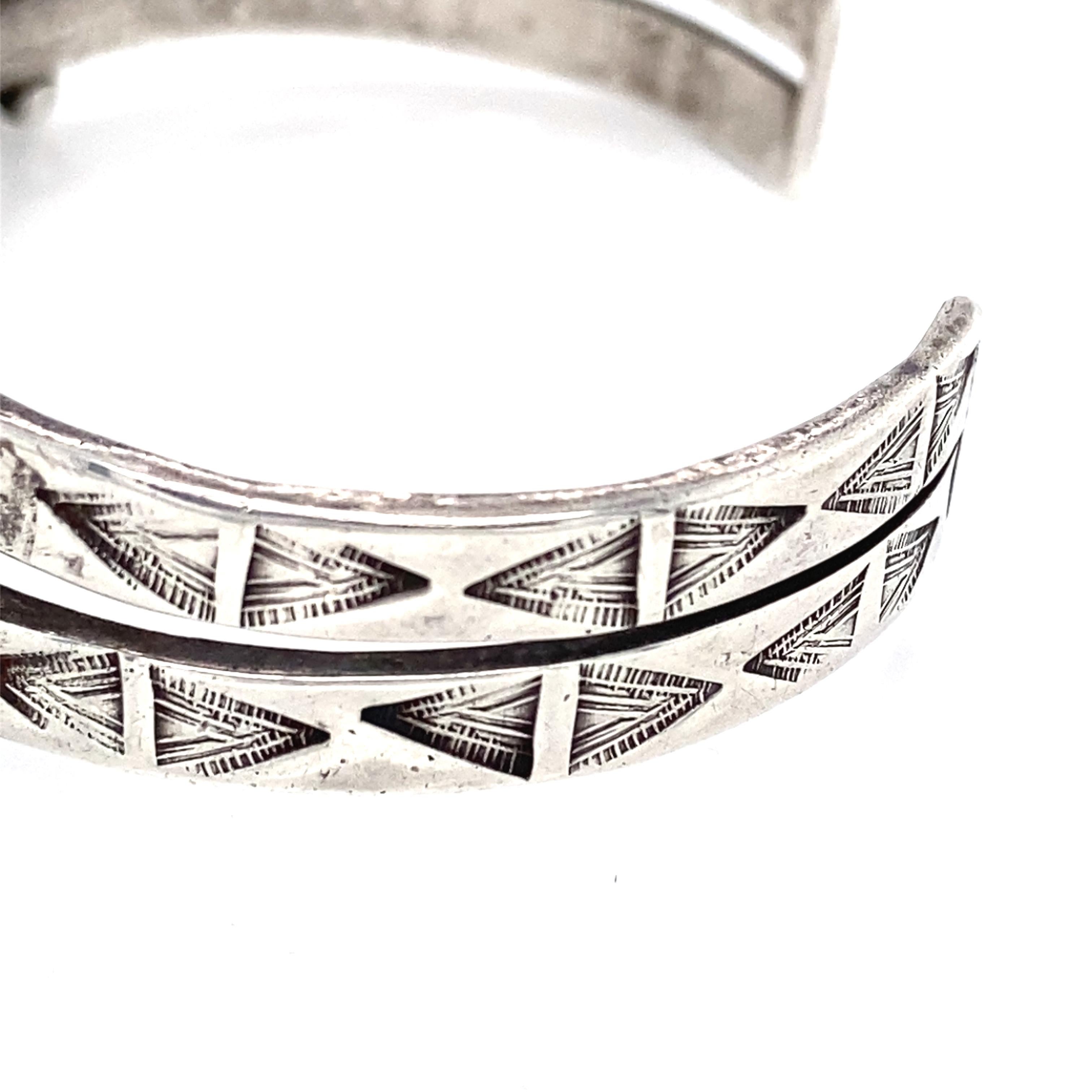 Vintage Early 1900s Zuni Turquoise Two Row Cuff Bracelet In Good Condition In Towson, MD