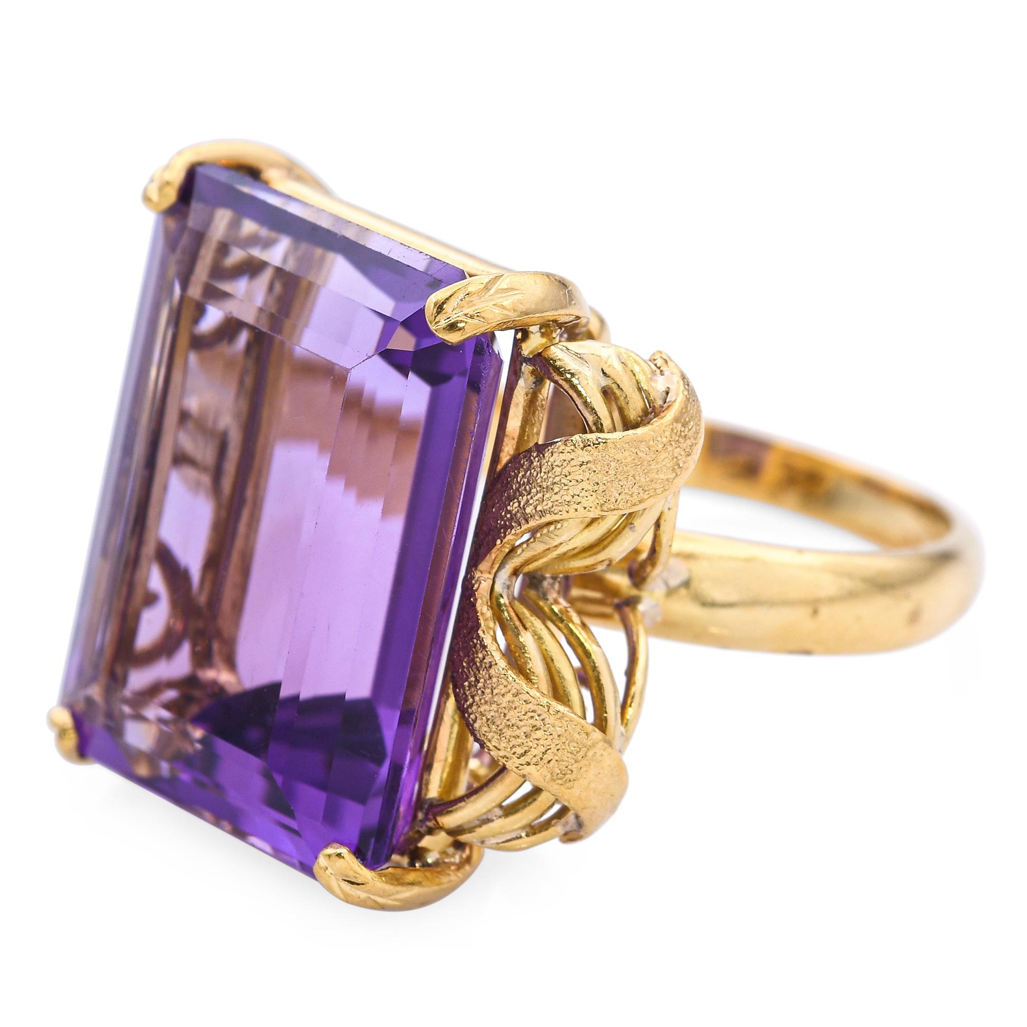 Vintage Early H. Stern Retro 19k Gelbgold Amethyst Cocktail Ring im Zustand „Gut“ im Angebot in New York, NY