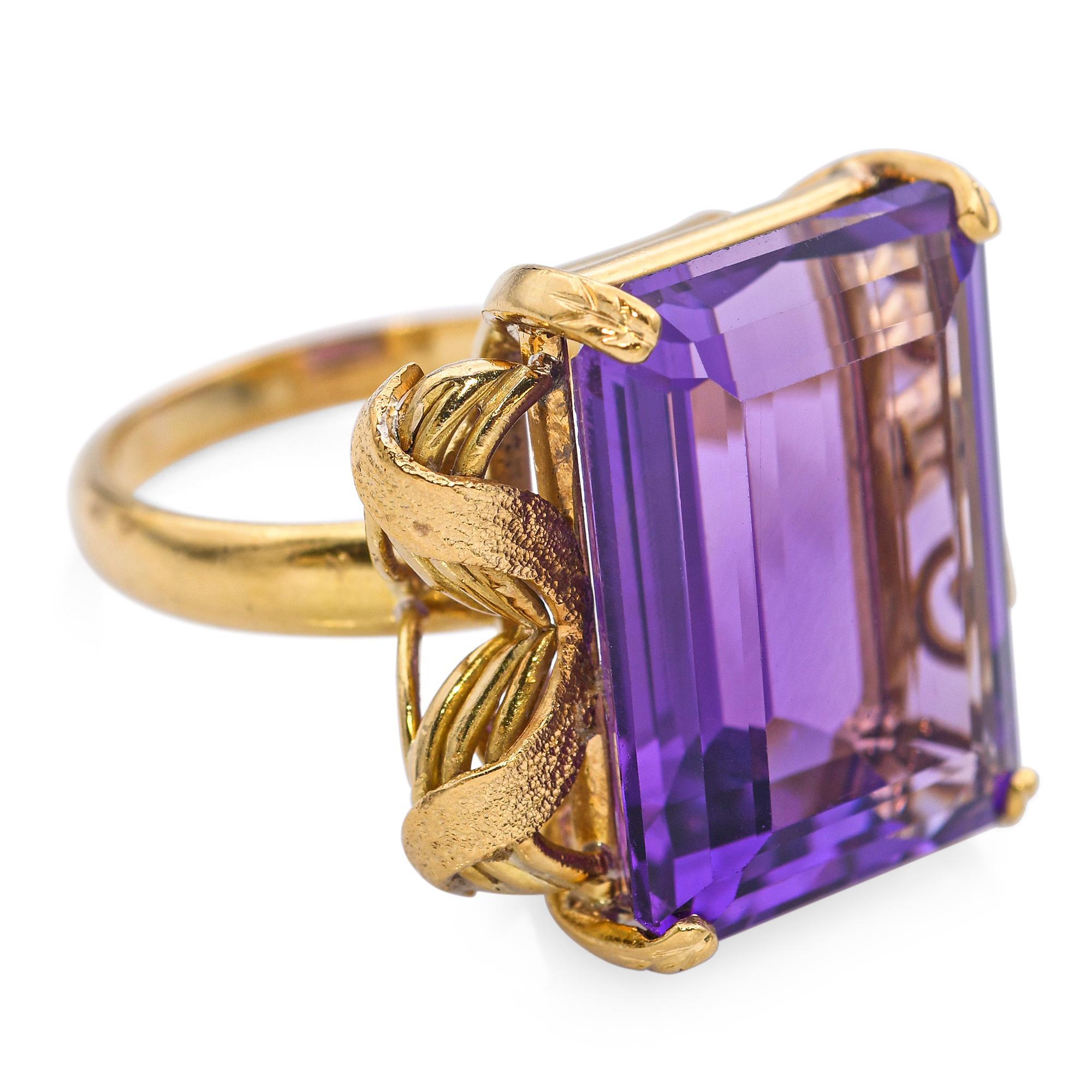 Vintage Early H. Stern Retro 19k Gelbgold Amethyst Cocktail Ring im Angebot 3