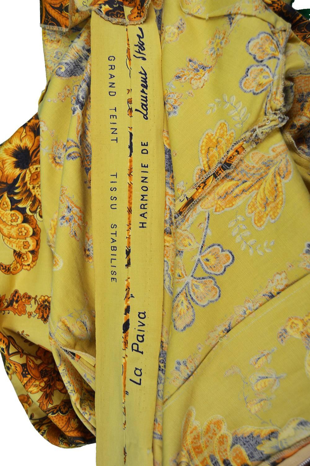 Vintage Early Janice Wainwright for Simon Massey Maxi Yellow Kaftan Dress, 1960s 3