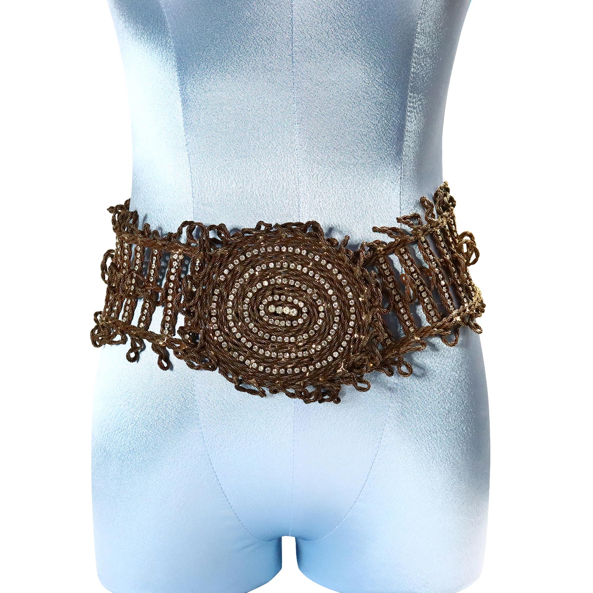Vintage Early KJL Mesh Like Diamante Wide Belt Circa 1960s. As a collector of Belts, when you find something that is a work of art, you know.  I have a collection that I will post, which comprises beautiful, special pieces. This one is a wide, dark