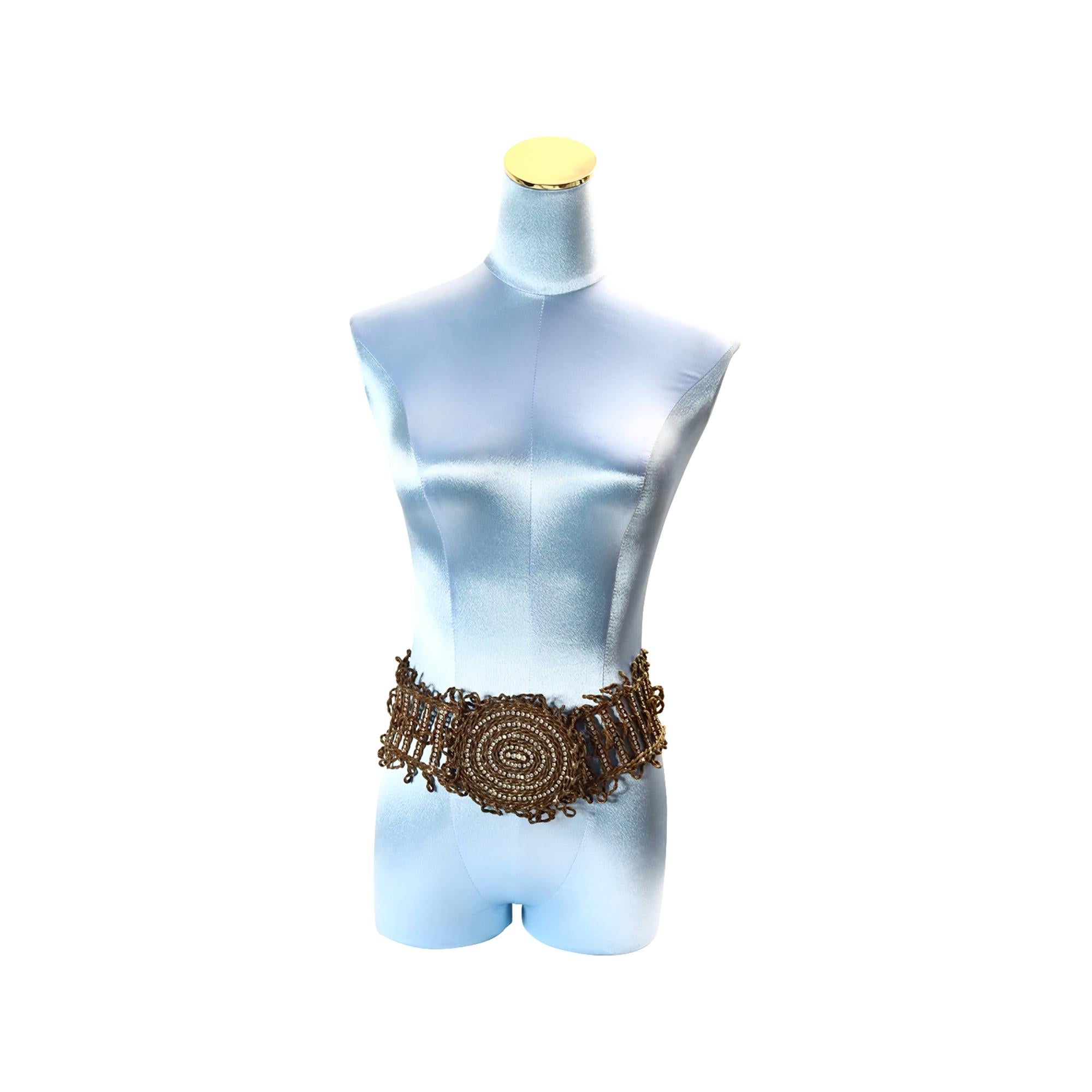 Modern Vintage Early KJL Mesh Like Diamante Wide Belt Circa 1960s For Sale