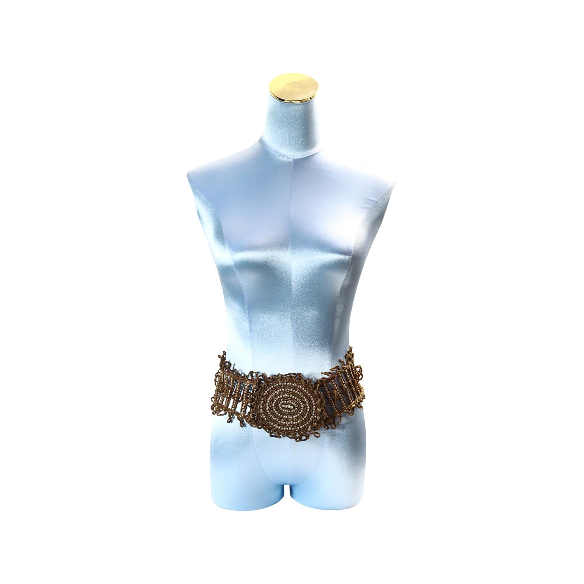 Vintage Early KJL Mesh Like Diamante Wide Belt Circa 1960s In Good Condition For Sale In New York, NY