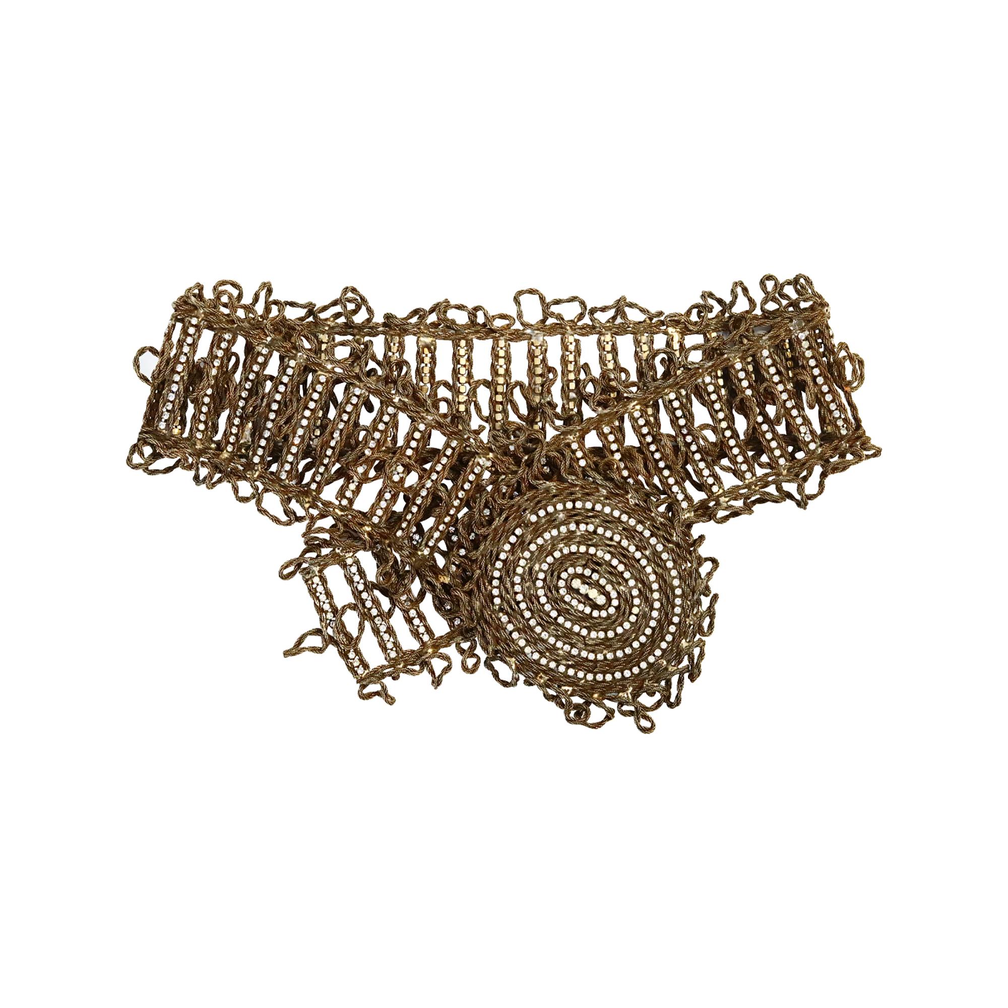 Vintage Early KJL Mesh Like Diamante Wide Belt Circa 1960s For Sale 1
