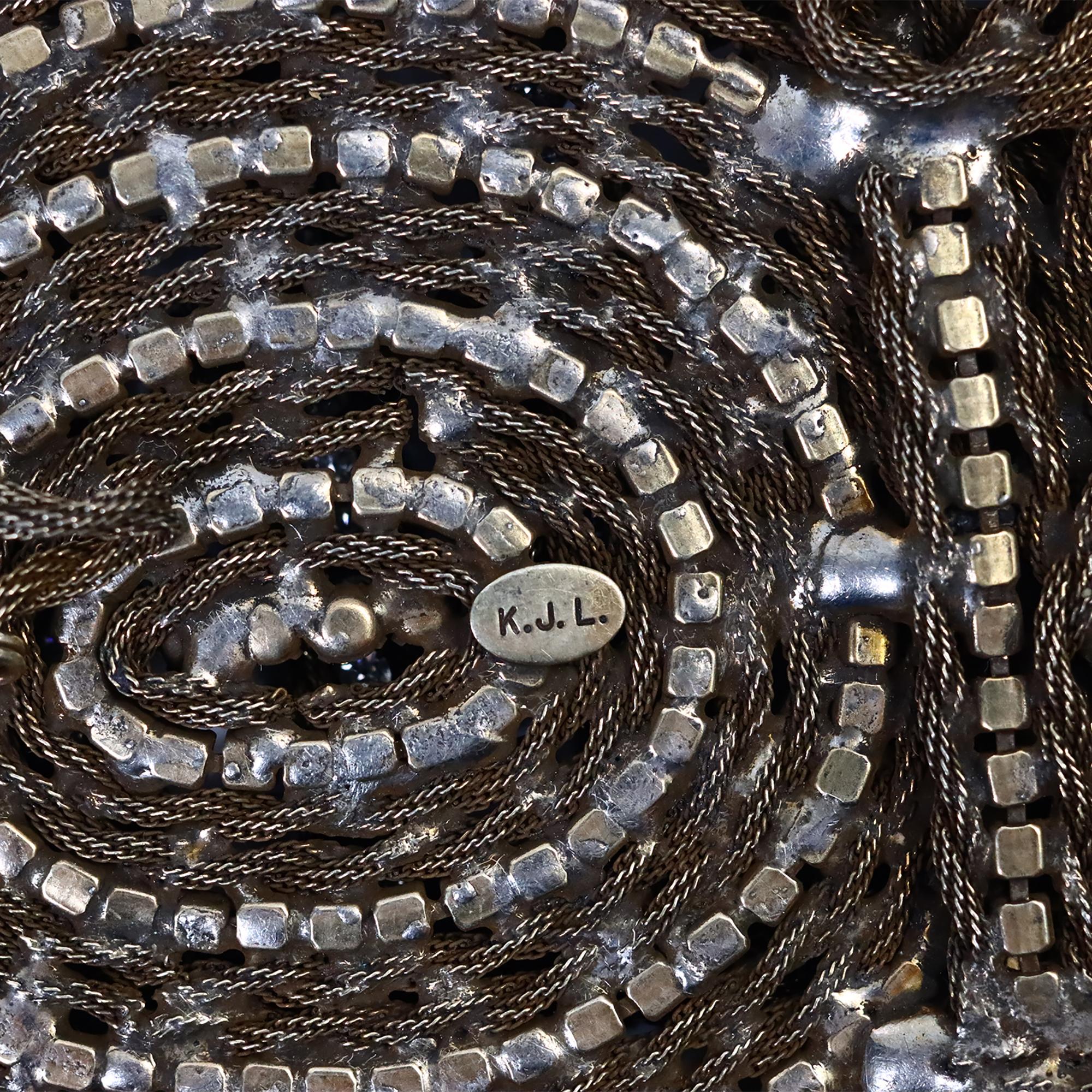 Vintage Early KJL Mesh Like Diamante Wide Belt Circa 1960s For Sale 4