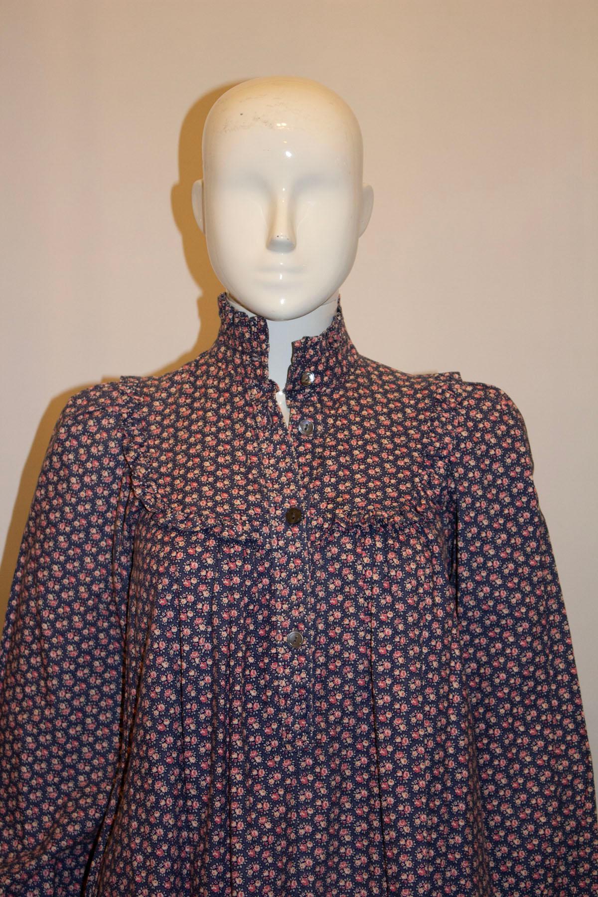Vintage Early Laura Ashley Floral Cotton Smock Dress 2