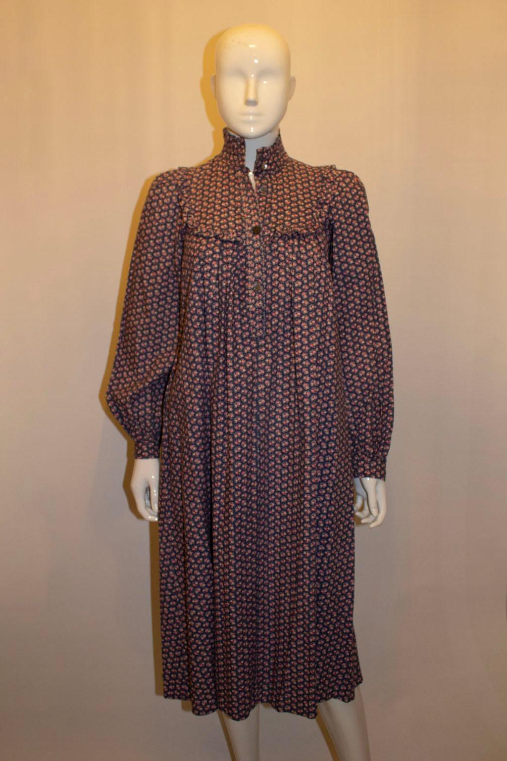 Vintage Early Laura Ashley Floral Cotton Smock Dress 3