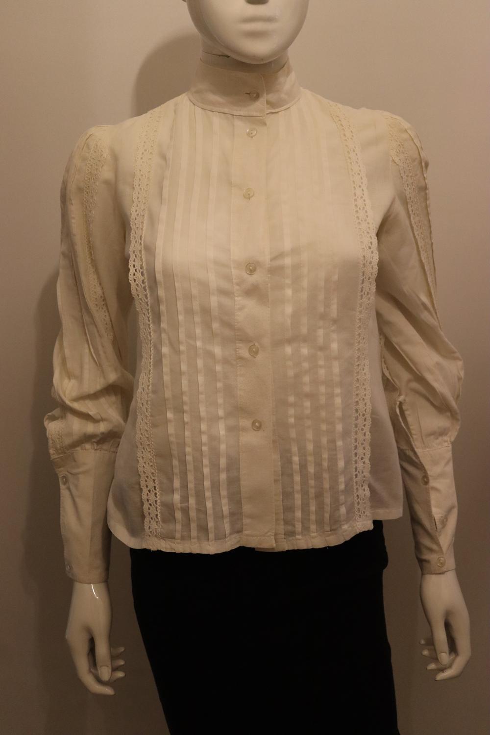 Marron Chemisier vintage Laura Ashley blanc