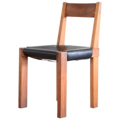 Vintage early Pierre Chapo Model S24 Saddle Leather Chair, circa 1970