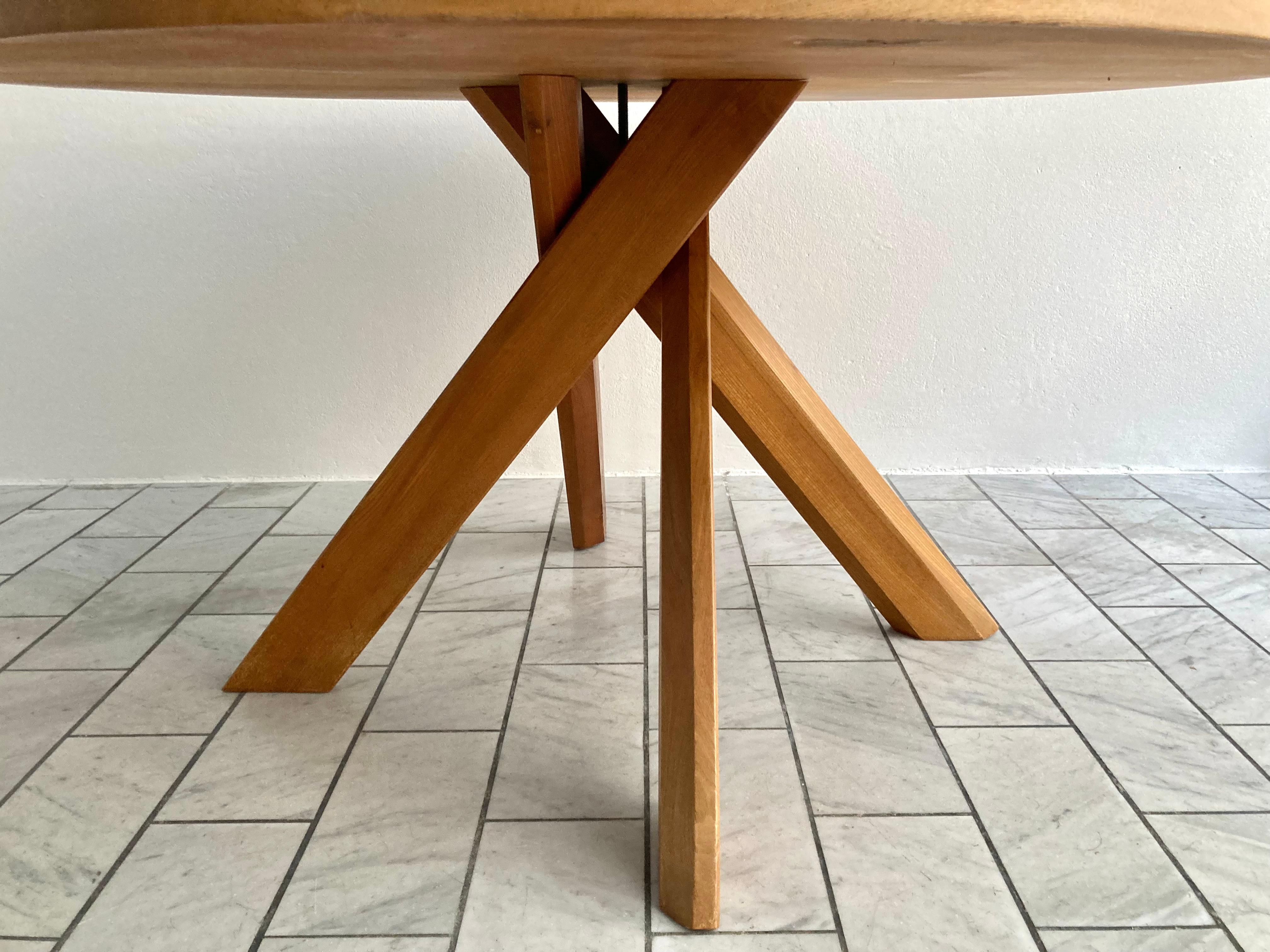 Late 20th Century Vintage Early Pierre Chapo Model T 21  B Round Dining Table, circa 1985 For Sale