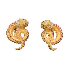 Earrings by Ilia’s Lalaounis Chimera 17.3dwt 18-Karat, Rubies and Diamonds