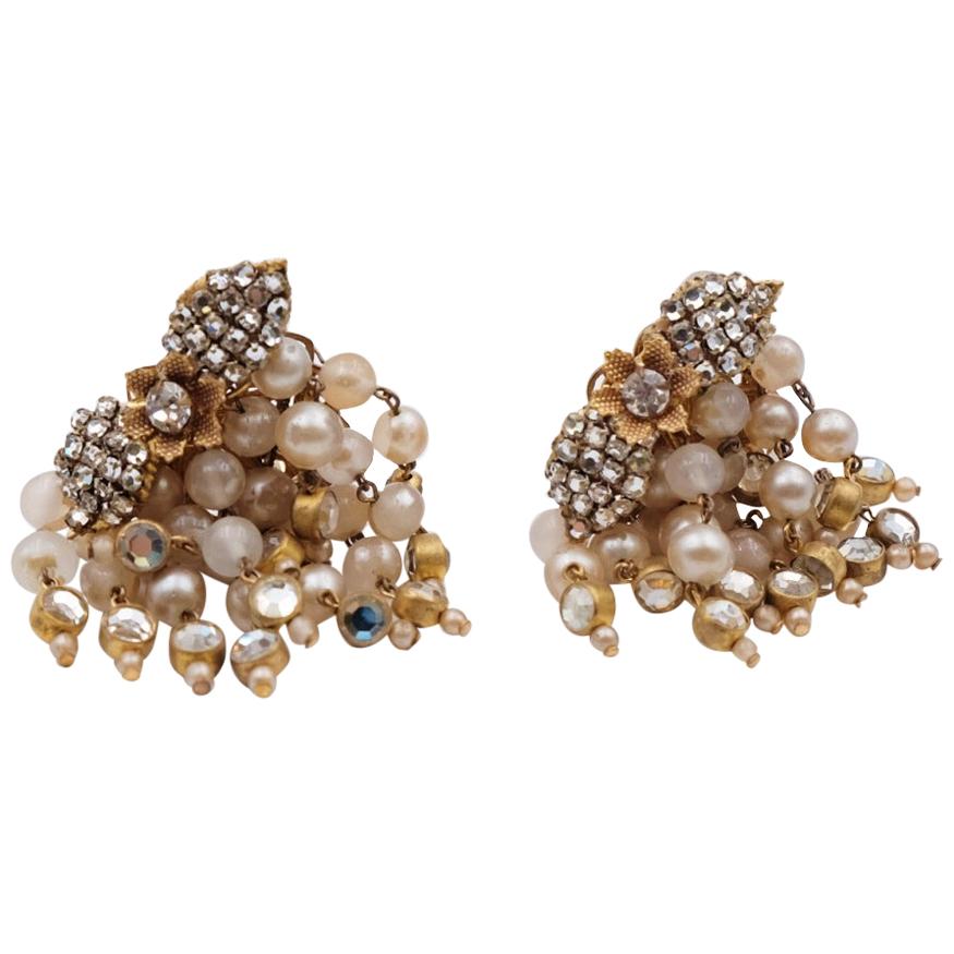 Vintage Earrings Faux Pearls 1950s
